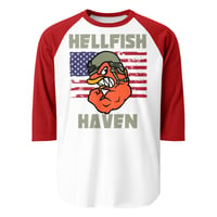 Image 2 of 3/4 sleeve raglan shirt Hellfish Flag