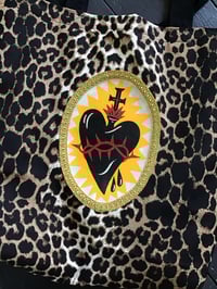 Image 5 of new dark leopard sacred heart bag