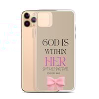 Image 2 of Psalms 46:5 God Is Within Her Brown + Pink Case for iPhone