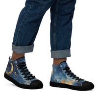 Image 6 of Celestial Constellation Night Sky Stars and Clouds Painting Men’s High Top Canvas Shoes