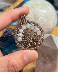 Image 1 of Lotus Tree of Life with Faceted Moonstone - Pendant