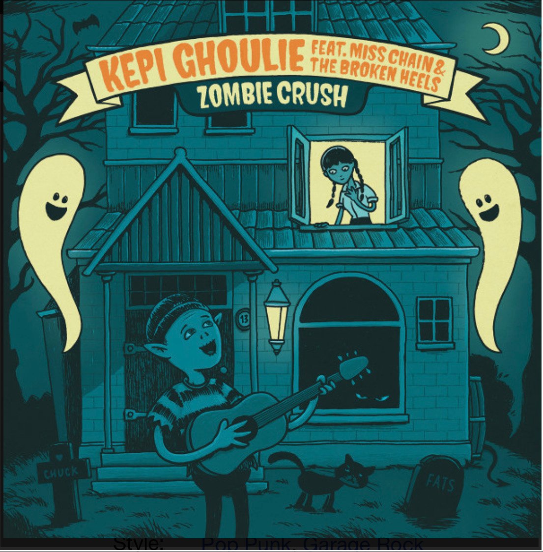 Image of Kepi Ghoulie feat. Miss Chain & The Broken Heels – Zombie Crush 7”