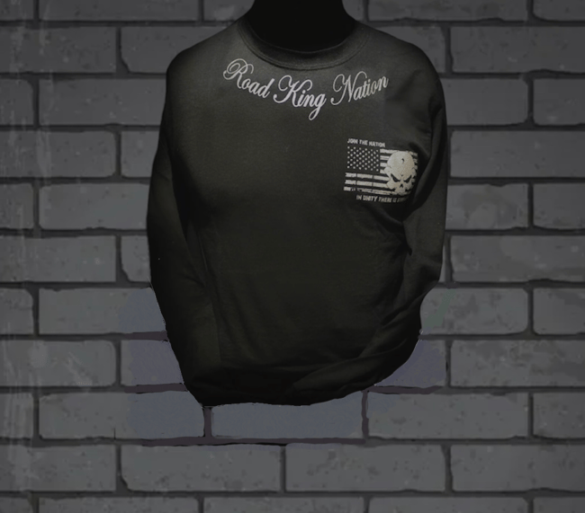 Road King Nation OG Short Sleeve Black Shirt. (Silver Ink)