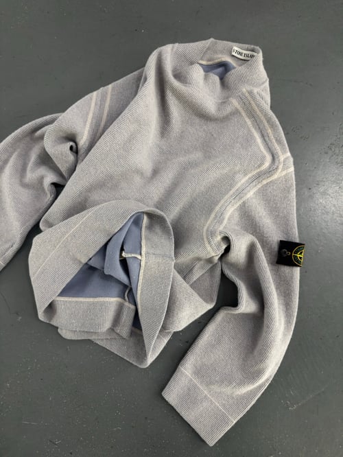Image of AW 2001 Stone Island ribbed heavyweight wool sweatshirt, large