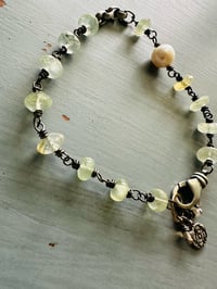 Image 11 of prehnite pearl charm bracelet in 14k and sterling silver