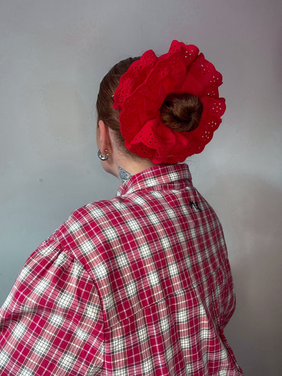 RED Lace XL Scrunchie