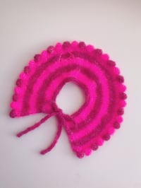 Image 2 of Sofie and Iris Pink and Burgundy Striped Mohair Bubble Collar