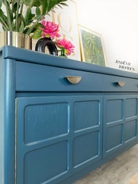Image 10 of Mid century modern Upcycled dark teal Nathan Squares SIDEBOARD - DRINKS CABINET - TV UNIT