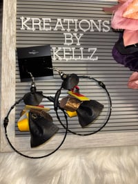 Image 2 of Midnight light Large Hoops 