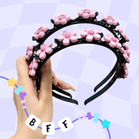 Image 5 of 2 pcs Girl’s Colorful Braided Flower Headband