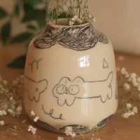 Image 2 of 'Silly Sketch Kitty' Bud Vase