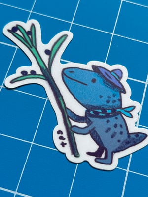 Blue Scarf Goblin Sticker