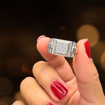 Anillo Corte Tipo Rolex Plata 925