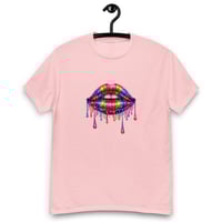 Image 5 of Unisex classic tee, Rainbow Lips Dripping Paint Retro Tee