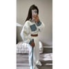 White and Blue Glitter Tracksuit 