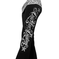Image 3 of black starkissed foldover leggings *white*