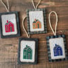 Cozy Winter Houses Ornament Set of Cross Stitch PDF Patterns