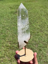 Image 3 of Polished Clear Quartz Crystal Point In Custom Stand #2901