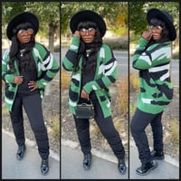 Green fatigue winter cardigan 