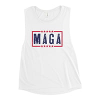 Image 3 of MAGA Distressed Light Colors - Ladies’ Muscle Tank