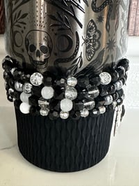 Image 4 of Deadly Damask Black Gothic Tumbler Bracelet Stack