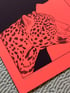 Leopard And Black Leopard In Red A5 Print Image 2