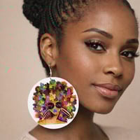 Image 1 of Colorful Afro Earrings