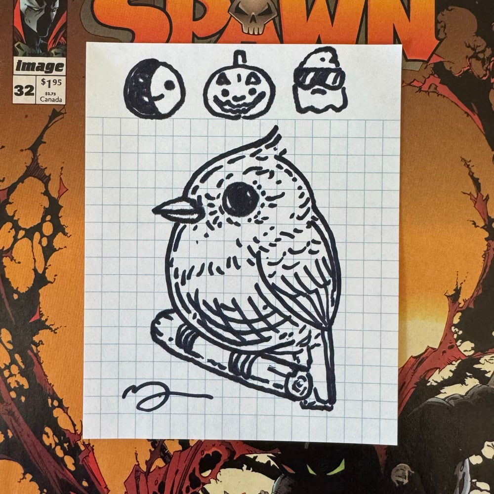 Image of Fat Bird Sharpie Sketch #83