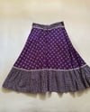 70s plum calico lace up prairie skirt 