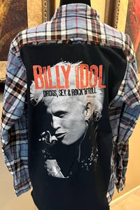 A Vintage Blue/Black/White/Orange Flannel Shirt Billy Idol