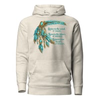 Image 1 of Listen to the Wind Western Feather Hoodie – Inspirational Cowgirl Quote Boho Western Sweatshirt