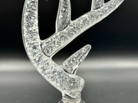 Image 2 of Hand Blown Glass Cremation Deer Antler Paperweight