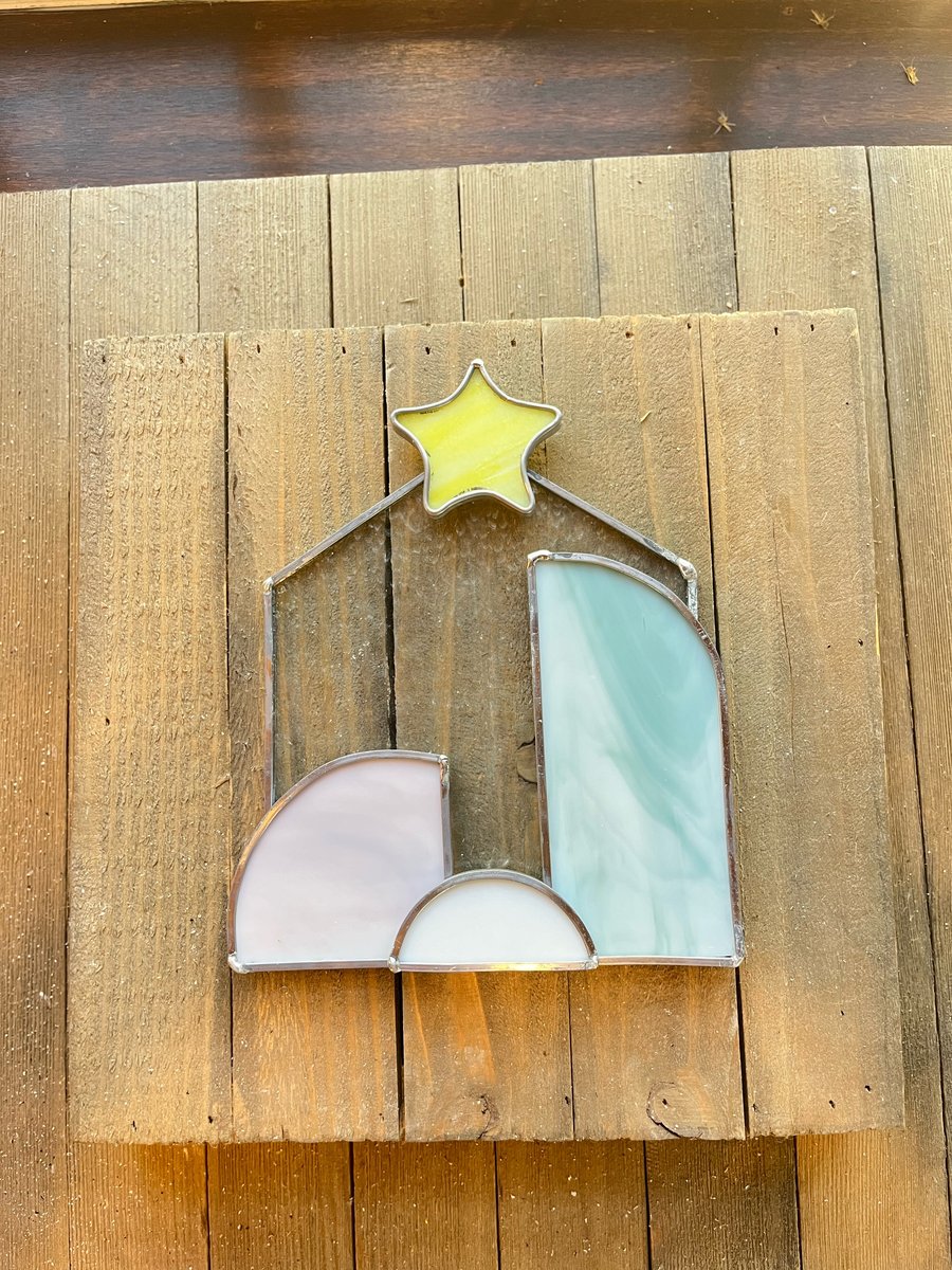 Image of Simple Nativity- stained glass