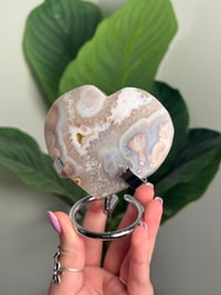 Image 1 of HQ FLOWER AGATE HEART -MADAGASCAR- B