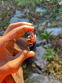 Image 3 of CARNELIAN X PYRITE X TIGERS EYE X SHELL X CLEAR QUARTZ STALACTITE 