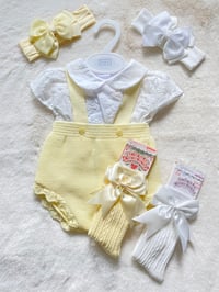 Lemon knit short romper set 