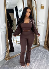 Image 1 of Yae’s 3 Piece Yoga Set (Brown)