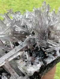 Image 21 of Laser Quartz Cluster In A Bed Of Hematite #1808