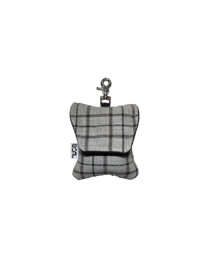 Grey Wool Check Range Finder Pouch