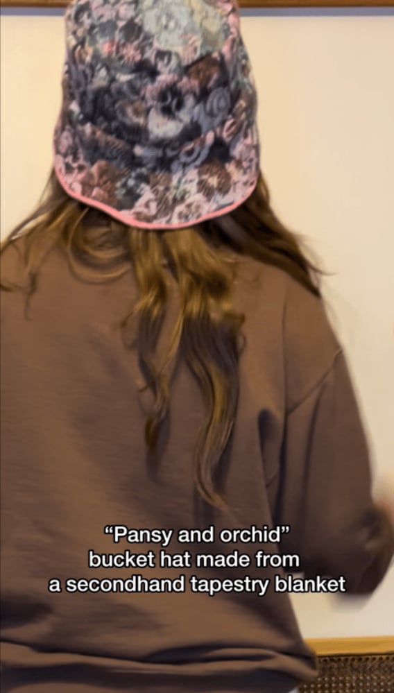 “Pansy and Orchid” Tapestry Blanket Bucket Hat