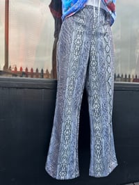Image 2 of 90's Wet Look Snakeskin Trousers 14/16