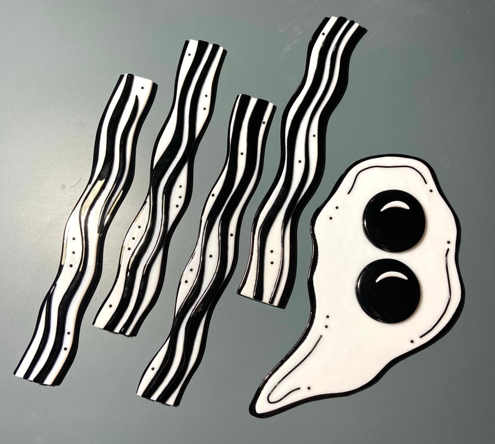 Image of Black & White Glass Bacon