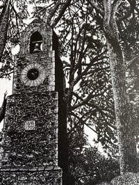 Image 3 of ‘The Clock Tower’ Original Lino Print
