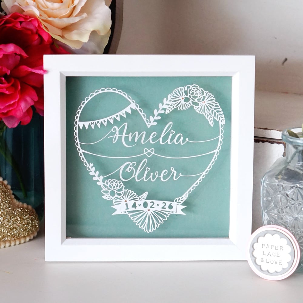 Image of Floral Lace Couples Heart