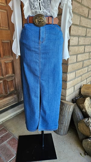Image of Long Denim Skirt 