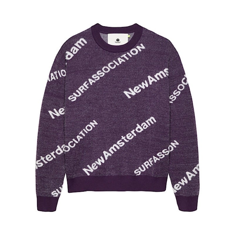 Image of NEW AMSTERDAM SURF ASSOCIATION NAME KNIT AOP BLACK