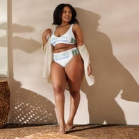 Image 4 of Geechee Unity white high-waisted bikini