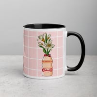 Image 5 of Yakult and flower illstruations Mug with Color Inside