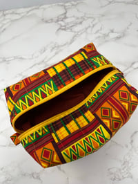 Image 6 of Handmade African Print Boxy Pouch - Diamond Kente
