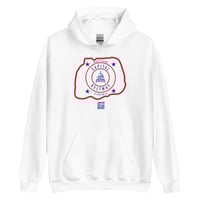 Image 2 of LOVEDCGOGO "CAPITAL BELTWAY" Light Unisex Hoodie Red/Blue Text (see color options)